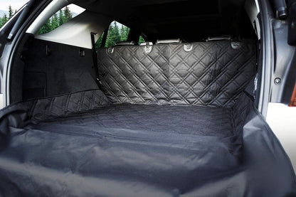 Bulldogology Heavy-Duty Waterproof Dog Cargo Liner for SUVs and Vans - 55" x 82" Nonslip Trunk Protector Mat (Large, Black)