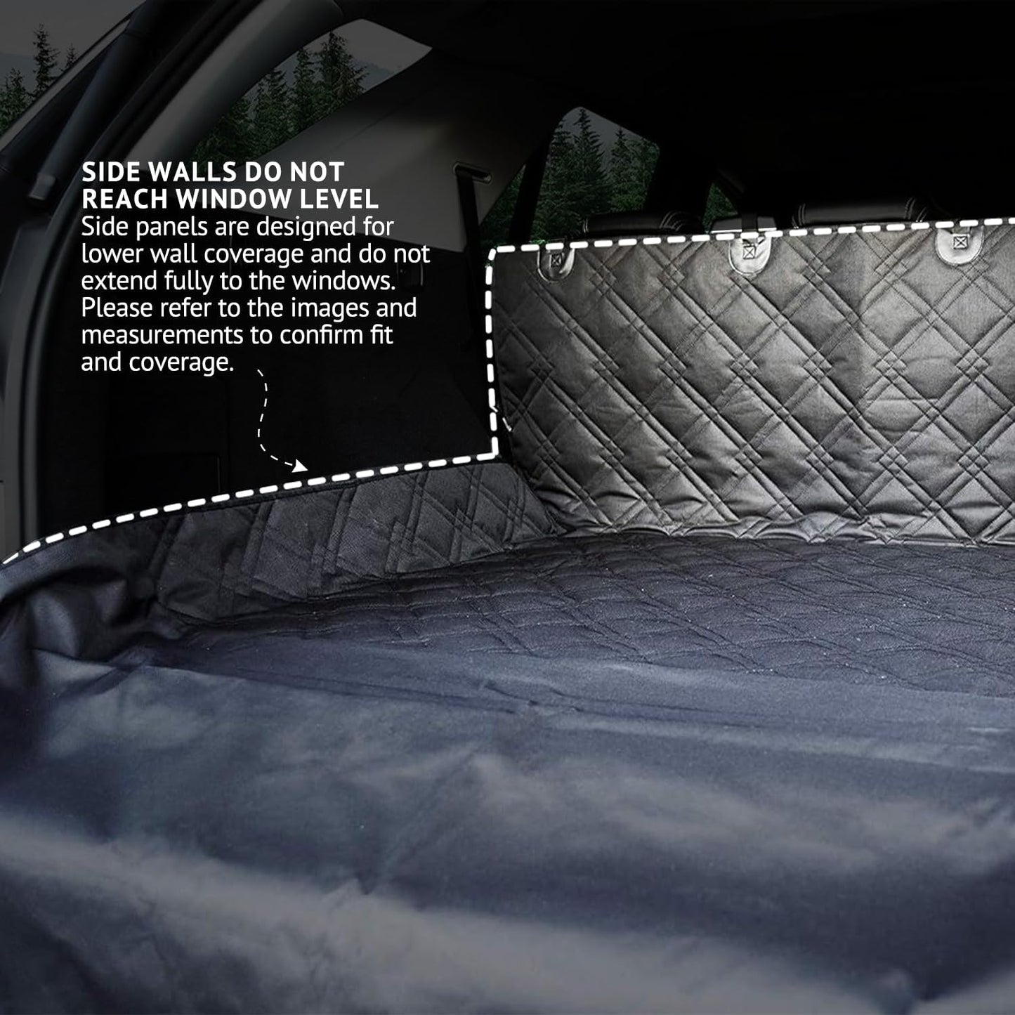 Bulldogology Heavy-Duty Waterproof Dog Cargo Liner for SUVs and Vans - 55" x 82" Nonslip Trunk Protector Mat (Large, Black)