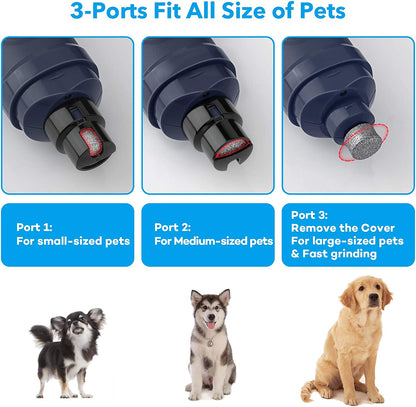 Professional Electric Dog Nail Grinder with Dual LED Lights - Updated 2-Speed Quiet Trimmer for Painless Grooming of Small, Medium, and Large Dogs and Cats (Blue)