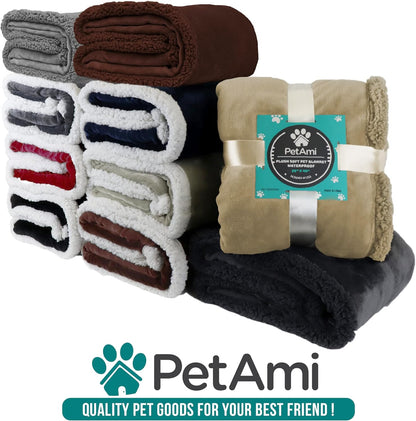 Reversible Soft Sherpa Fleece Dog Blanket for Medium to Large Pets, Plush Couch Cover and Car Seat Protector, Machine Washable, 80x60, Solid Dark Gray
